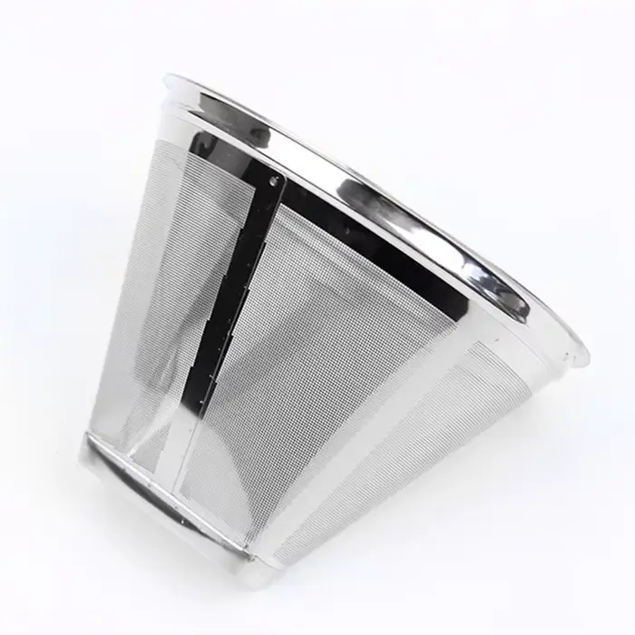 Filtre à café cafetière réutilisable en acier inoxydable 4 cônes filtres