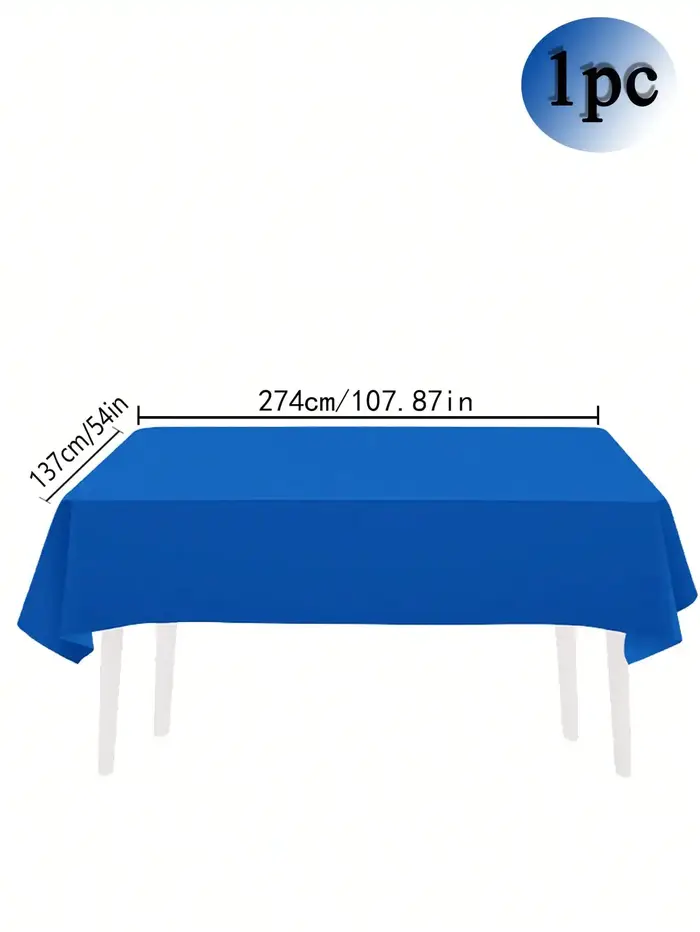 Nappe jetable de couleur unie, 137x274cm, pour fête d'anniversaire, mariage, noël, couverture de Tab
