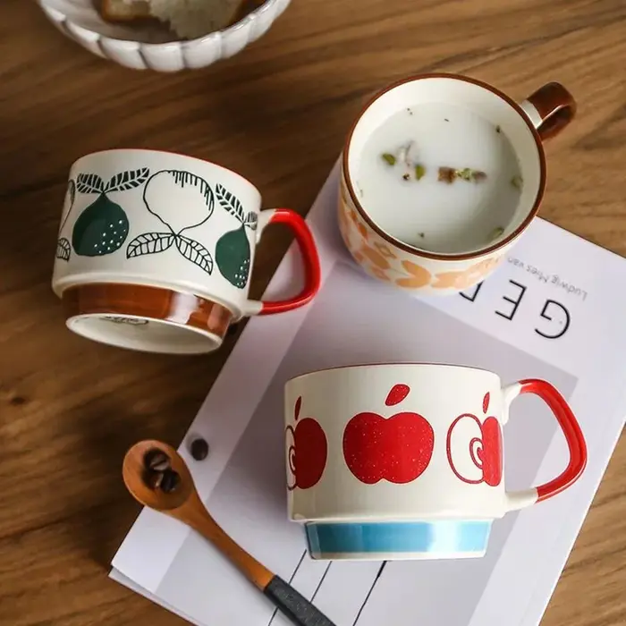 Ensemble de tasses à café à fleurs japonaises de 300ml