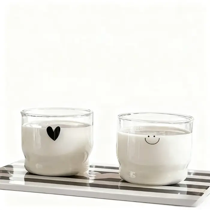 Tasse en verre murale Love/Happy de 300ml