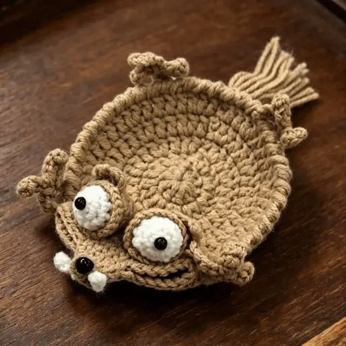 Sous-verres en crochet pressable en forme d'écureuil