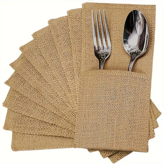 Pochettes à couverts en Jute naturelle