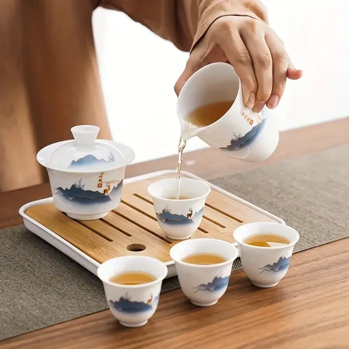 Service à thé Kung Fu chinois en céramique