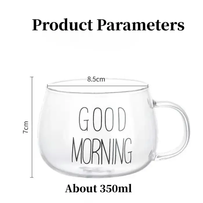 350ml lettre imprimée Transparent créatif verre café thé tasse boissons Dessert petit déjeuner lait