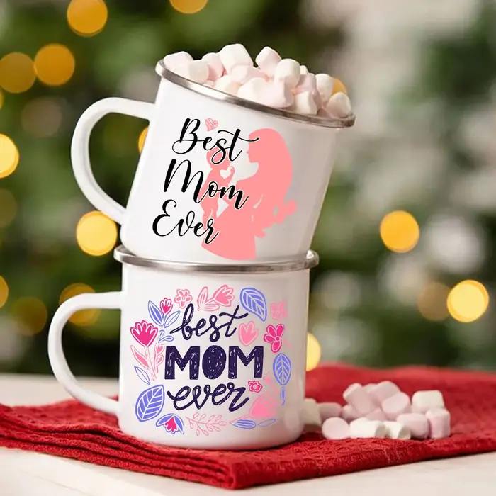 Tasses à café en émail pour maman