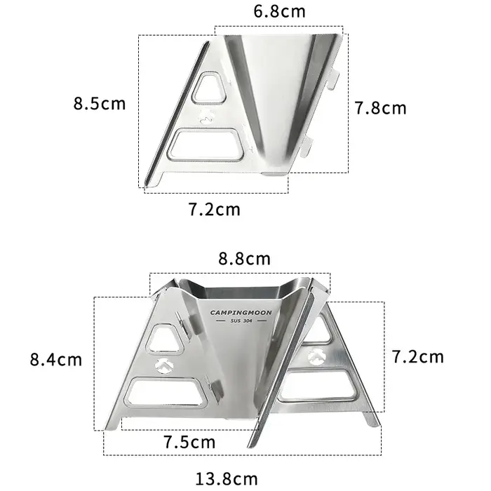 CAMPINGMOON COF-01 entonnoir à café en acier inoxydable détachable pliant créatif infusé à la main porte-filtre