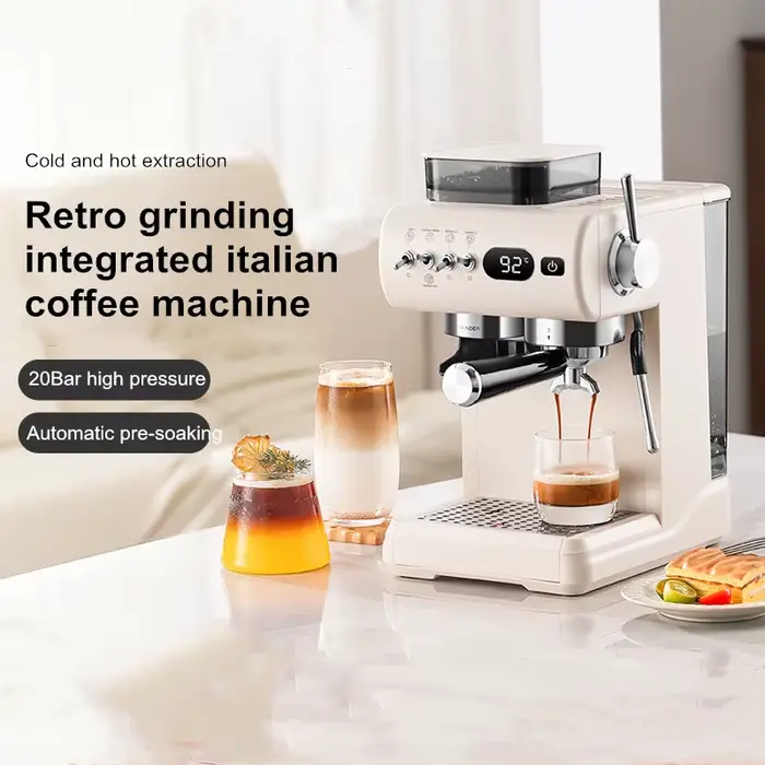 Machine à expresso semi-automatique – Pression de 20 bars avec moulin intégré