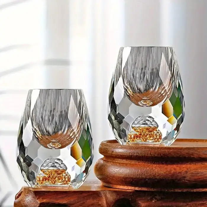 Verre à Shot de montagne doré en cristal luxueux, 0.5oz/15ml, verres à spiritueux artisanaux exquis 