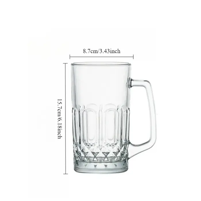 Verre à bière créatif de luxe avec poignée, 600 ml/1000 ml, pour fêtes, tasse à boisson transparente