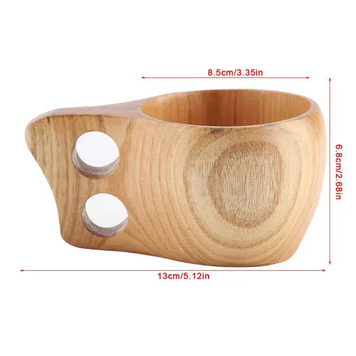 Tasse à café en bois portable avec poignée, tasse à boire en bois extérieure, utilisation pour bar,