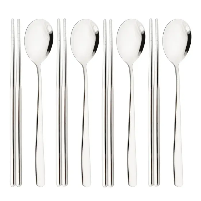304 ensemble de couverts en acier inoxydable bâtons de Sushi cuillères à dîner ensemble 8/10 pièces