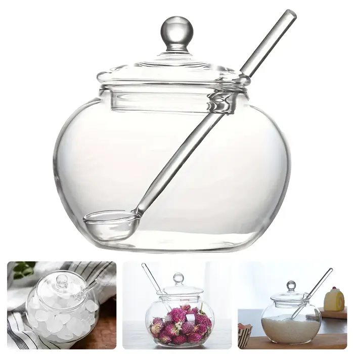 Pot en verre avec couvercle