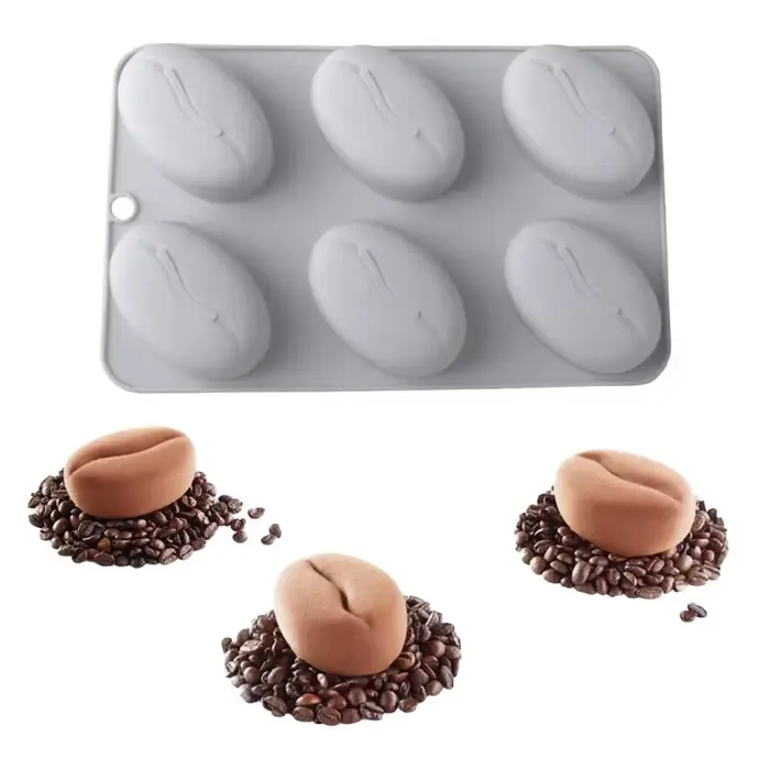 Moule en silicone à 6 cavités pour grains de café de petite taille