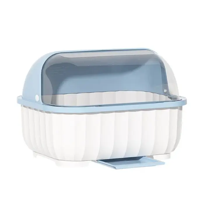 Égouttoir à vaisselle en plastique avec couvercle