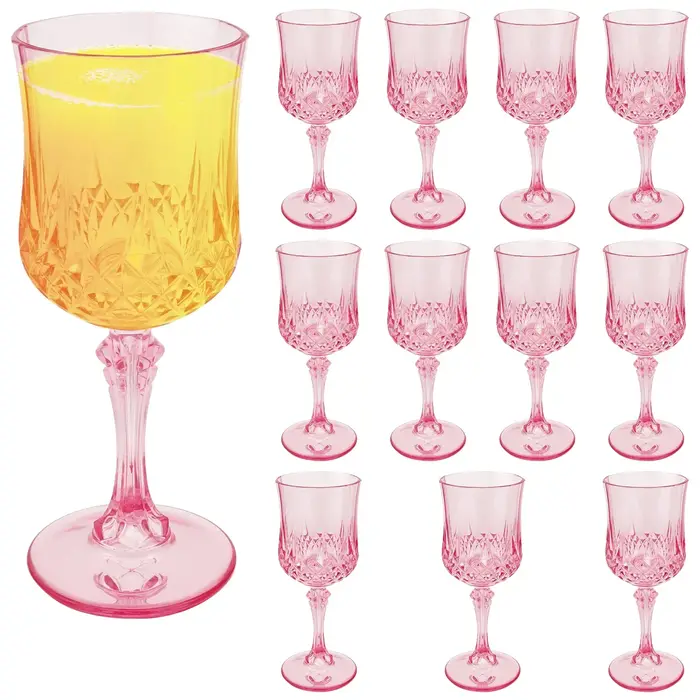 Lot de 12 verres à vin en plastique de haute qualité