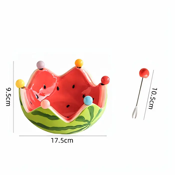 Assiette à pastèque, fourchette à fruits