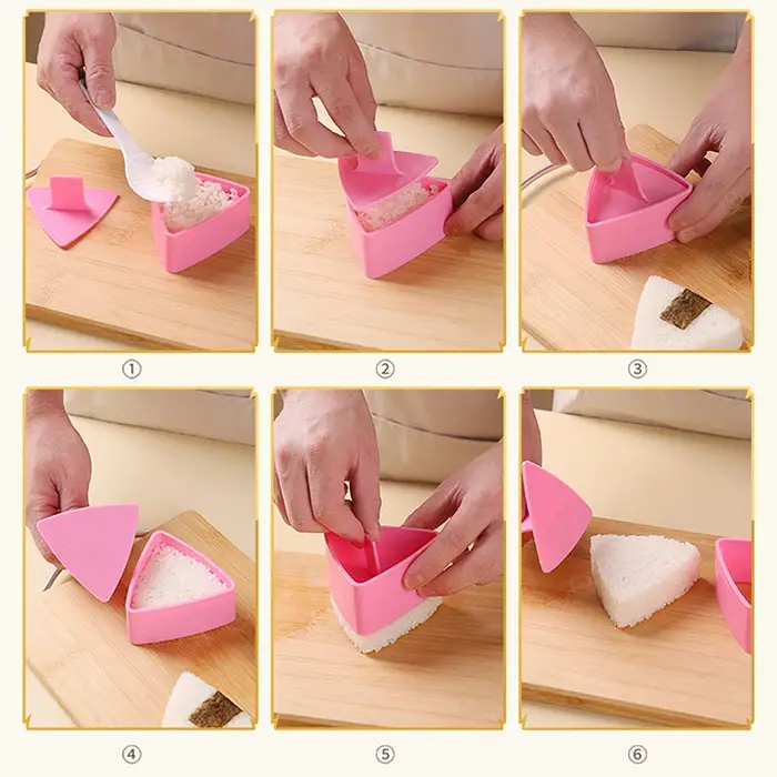 Moule Onigiri – Kit de fabrication de boules de riz Bento japonais antiadhésif pour le déjeuner des enfants
