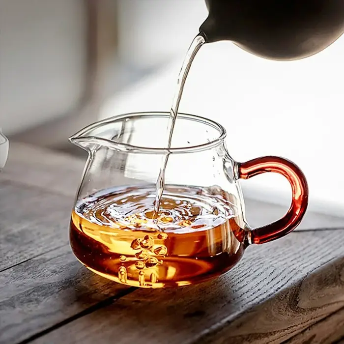 Tasse juste en verre résistant à la chaleur de Style chinois avec poignée