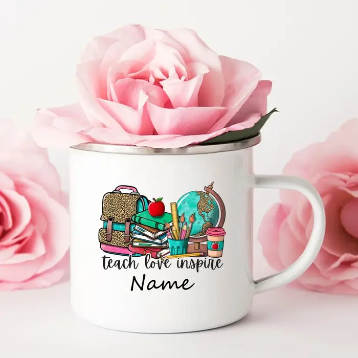 Tasse en émail personnalisée avec nom