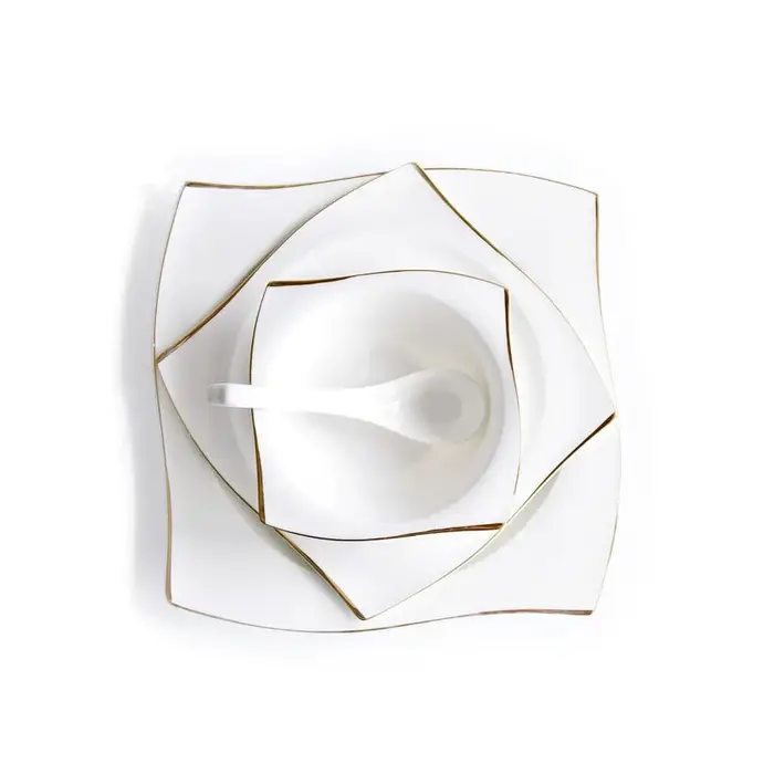 Ensemble de vaisselle en céramique, vaisselle en porcelaine d'os, plats et plateaux créatifs de Phno