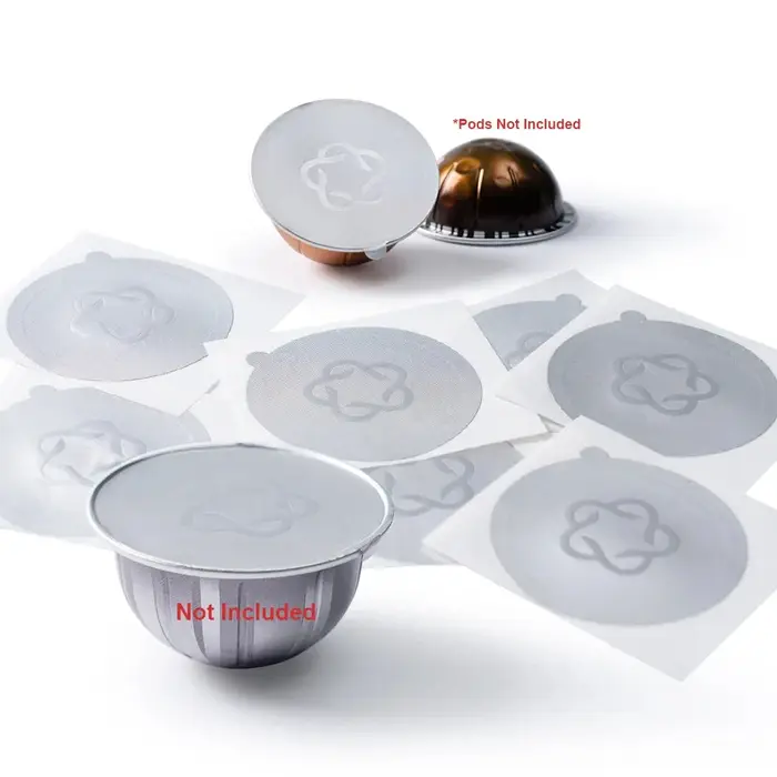ICafilas Capsules rechargeables dosettes couvercles feuilles d'aluminium autocollants pour Nespresso