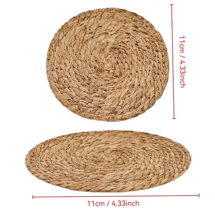 4 pièces de sets de table ronds en rotin