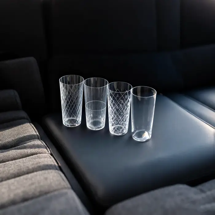 Verre à whisky japonais en cristal floral gravé à la main