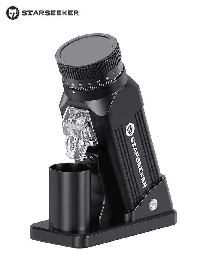 STARSEEKER E64 Moulin à café électrique 64MM, meules plates en titane pour expresso, réglage de la f