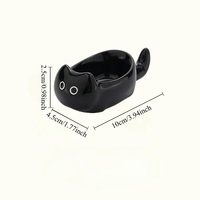 Mini assiette à tremper en céramique en forme de chat