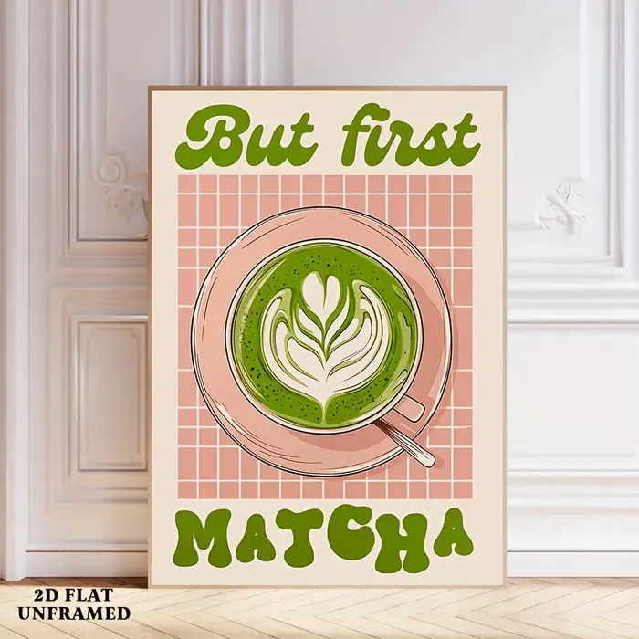 Affiche sur toile d'art Matcha Latte "Mout The First Matcha"