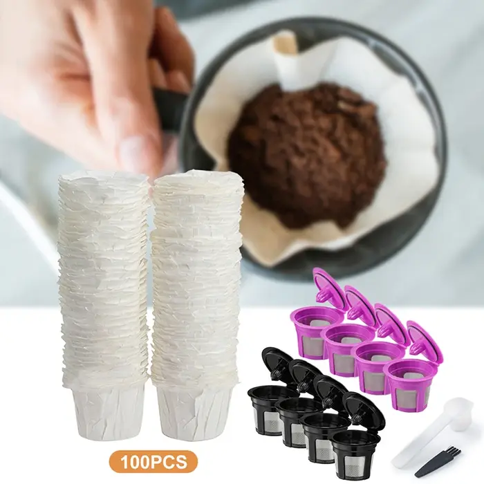 Filtre à café en papier jetable universel pour cafetière K-Cups réutilisable à portion individuelle Keurig-paquet de 100