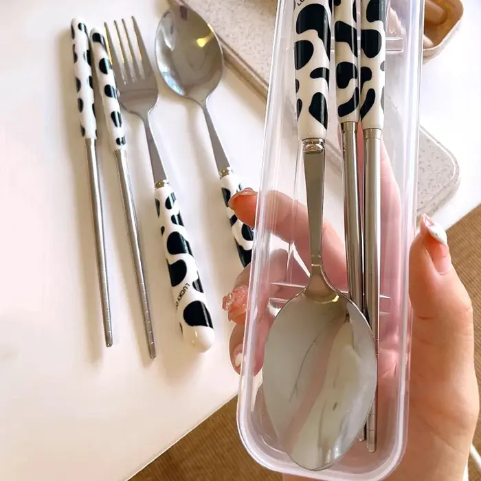 Ensemble de vaisselle Portable 3 pièces avec mallette de rangement