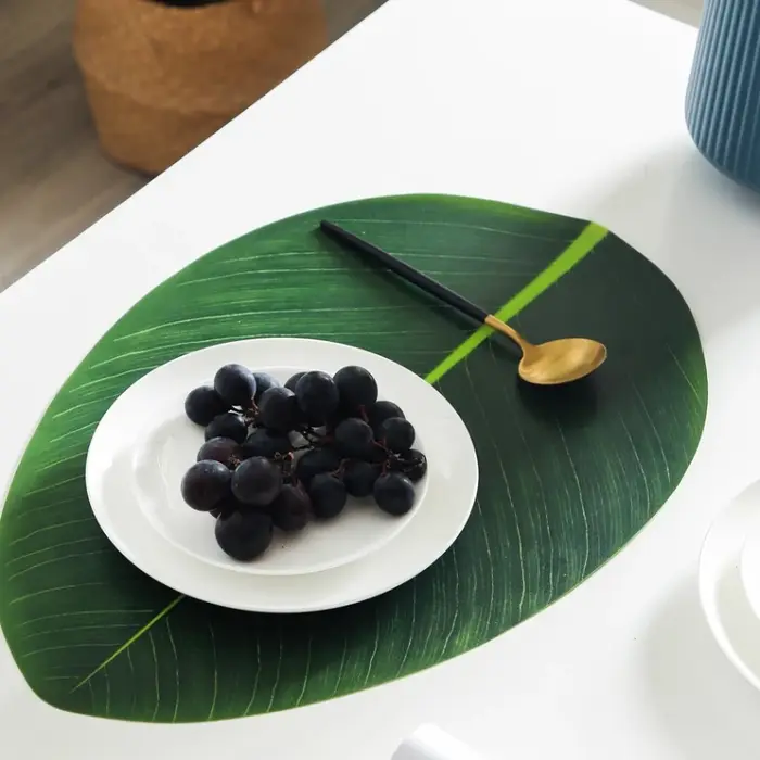 Napperon de beauté de plante verte simulée PEVA