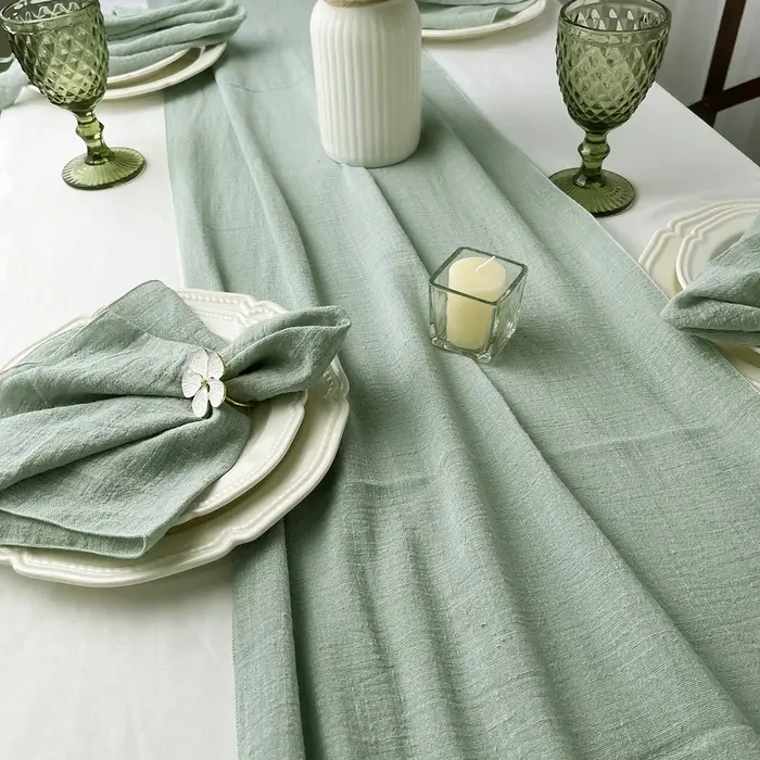 Serviettes en tissu de coton vert sauge, 100 pièces, gaze 30x30cm pour décoration de mariage, usage 
