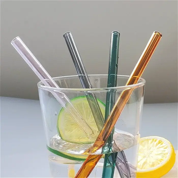 Lot de 5 pailles en verre borosilicate écologiques