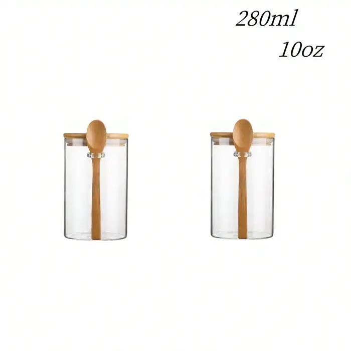 Récipient à sucre en verre avec cuillère