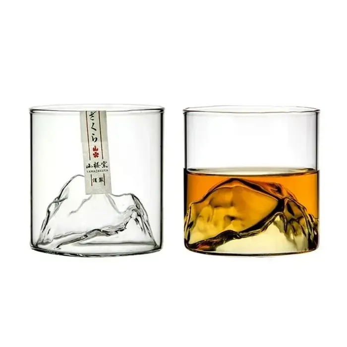 Verre à whisky de montagne 3D japonais