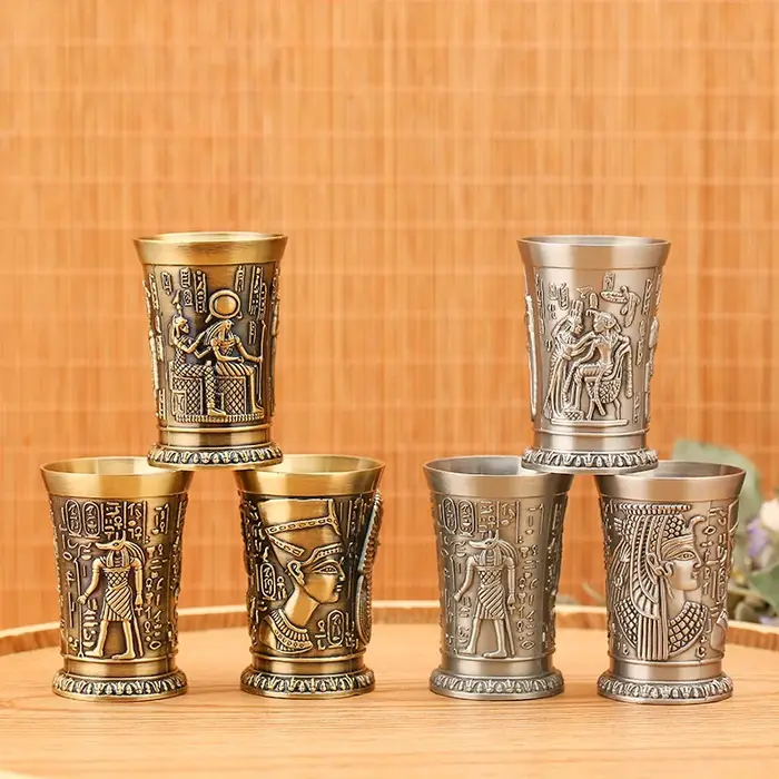 Verre à Shot 1oz métal Vintage calice égyptien verres