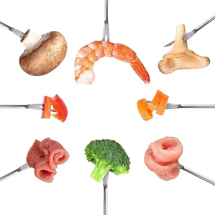 Paquet de 8 fourchettes à Fondue en acier inoxydable