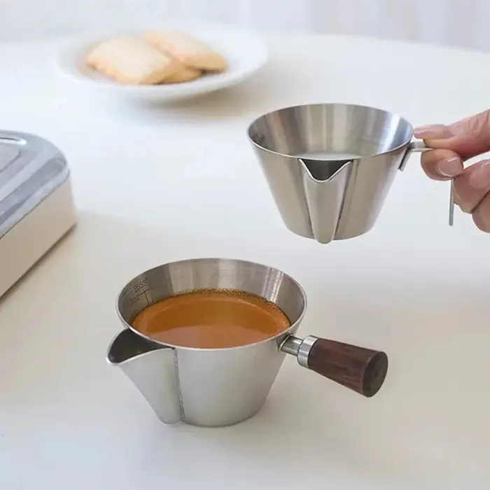 JUSTINLAU Tasse à expresso en acier inoxydable de 110 ml avec échelle graduée