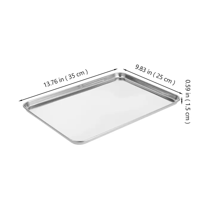 Plateau rectangulaire en acier inoxydable 35x25cm