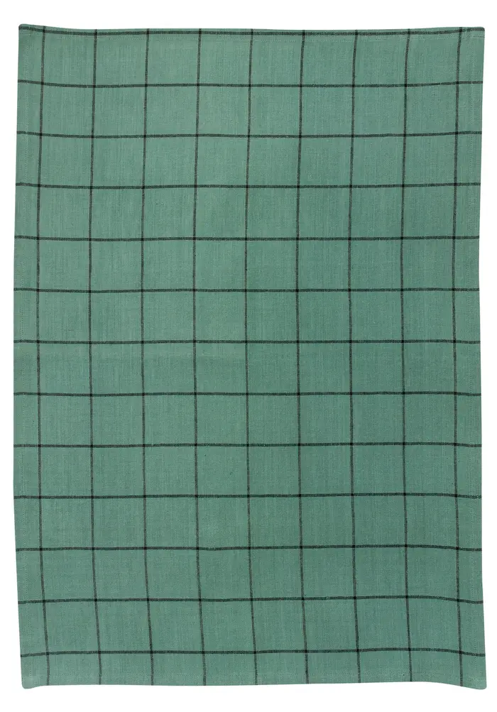 Torchon Metis Kilia carreaux Vert de gris 50 x 70