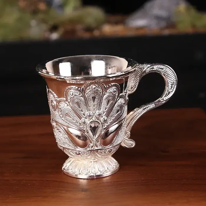 Verres à vin en alliage d'aluminium 30/40ML, vaisselle rétro, gobelet Vintage de Style européen, esp