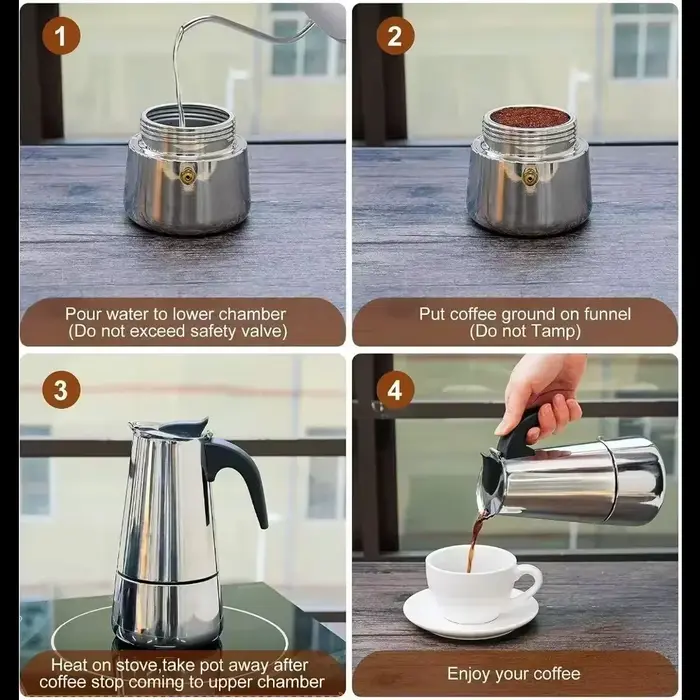 Cafetière Moka Pot 50ml-600ml cafetière en acier inoxydable