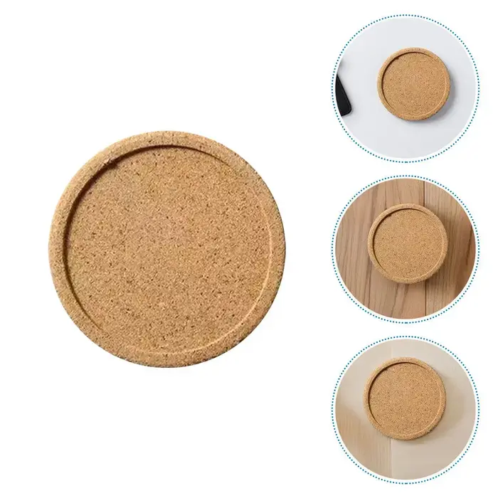 Lot de 4 dessous-de-verre ronds en liège de 10 cm – Tapis isolant pour boissons, idéal pour la cuisi