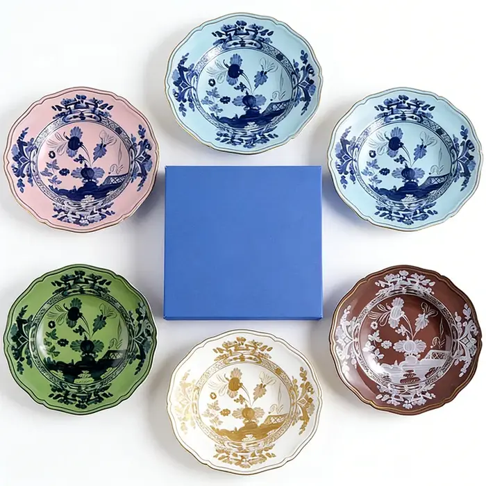 Assiette à soupe ronde en céramique de la série orientale haut de gamme
