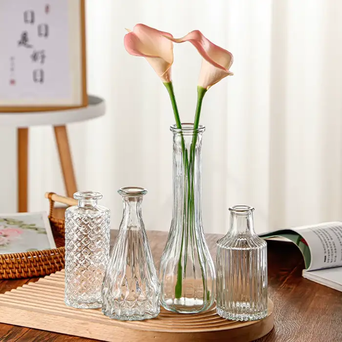 Vase en verre gaufré vintage pour salle d'étude