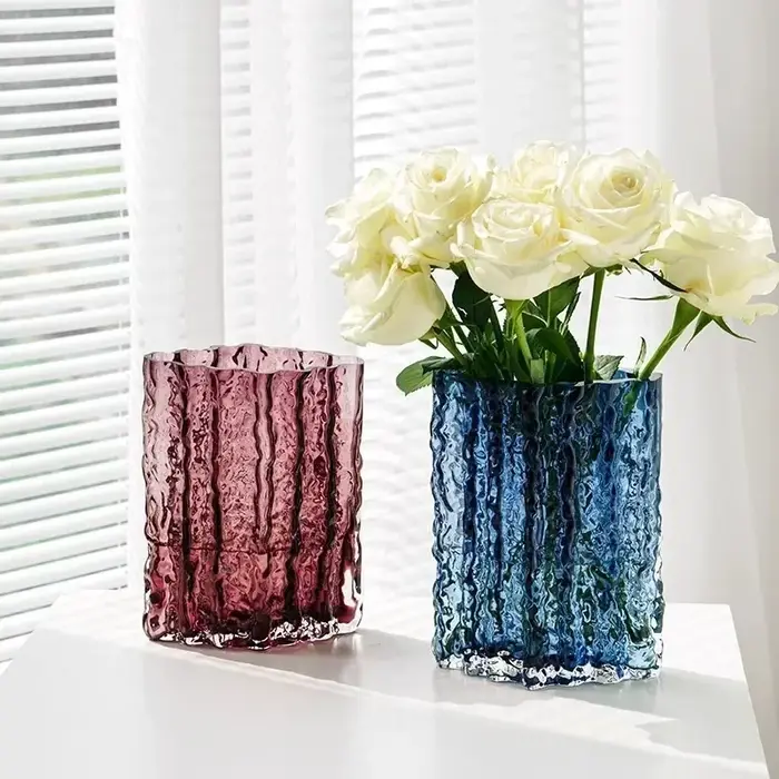 Vase en verre transparent haut de gamme pour la décoration de la maison