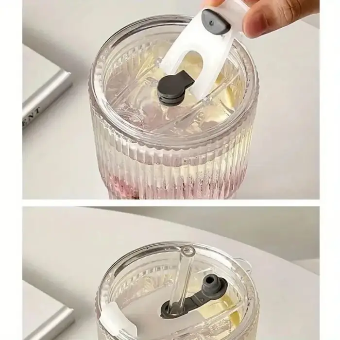 Tasse en verre à rayures de 600ml