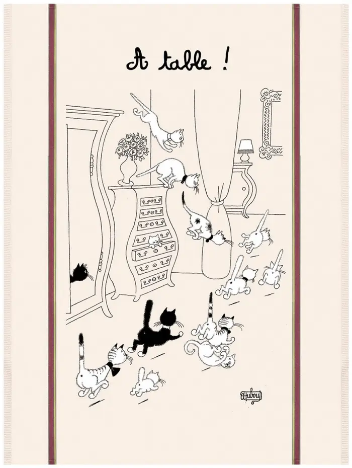 Grand Torchon Dubout Retour Des Courses Ecru 60 X 80